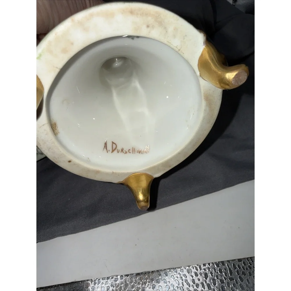 Limoges France Hand Painted Porcelain Candlesticks Gold Gilt Floral VTG Signed